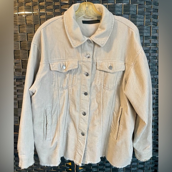 Only Jackets & Blazers - ONLY Beige Corduroy Button-Front Jacket